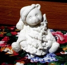 Spardose - Teddy, der Weihnachtsbär – 14 cm hoch - mit Stopfen- Schrühware