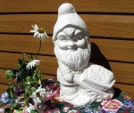 Großer Gartenzwerg mit Schubkarre – 42 cm hoch – Schrühware