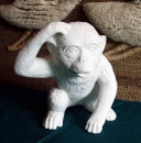 Affe - kratzt sich am Kopf - 18 cm hoch - Schrühware