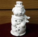 Schneemann - unter dem Kopf ist ein Behälter für Duftöl – 18 cm hoch - Schrühware