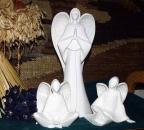 Indianerengel - Serenen im 3er-Set - 36 und 13 cm hoch - Schrühware