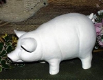 Sparschwein - Großes stehendes Schwein – 35 cm lang - mit Stopfen - Schrühware