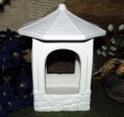 Laterne / Vogelhaus zum Hängen - 28 cm hoch - Schrühware