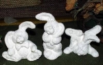 Zottelhasen im 3er-Set - 10 cm hoch - Schrühware