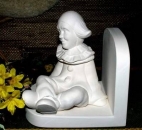 Buchstützen mit sitzenden Clown im 2er-Set – 15 und 17,5 cm – Schrühware