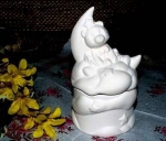 Zähnchendose - Teddy auf Wolken – 12,5 cm hoch - Schrühware