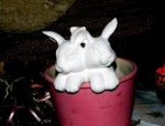 Topfhänger - Hasen - 10 x 10 cm - Schrühware