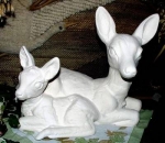 Reh mit Kitz – 42  cm lang – Schrühware