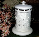 Winter- Windlicht - mit Basis - 25 cm hoch - Schrühware