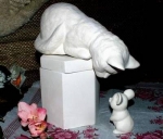 Katze und Maus im 2er-Set - 18 und 5 cm hoch – Schrühware