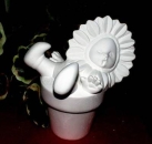 DONAS-Gießform - neu – Sonnenblumenkind auf Blumentopf – mini – 10 cm hoch - USA