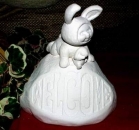 Willkommenstein mit Häschen – Schrühware