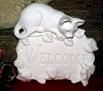WELCOME - Plakette mit Katze