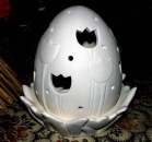 ClayMagic-Gießformen (2) - neu – Tulpen-Ei mit Basis – Windlicht – 17 cm hoch – 17 cm breit - USA