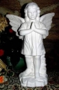 Betender Gartenengel - Schrühware - 43 cm hoch