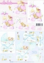 0463 - LeSuh - 3-D-Bogen - DIN A4 - 21 x 29,7 cm - Baby rosa/blau