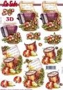 0595 - LeSuh - 3-D Bogen - DIN A4 - 21 x 29,7 cm -  Trommel u. Akkordeon