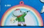 ALBERTAS–Gießform – neu – Maus malt Regenbogen – Hänger – 9,2 cm – Design auf Vorder-​ und Rückseite
