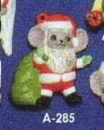 ALBERTAS–Gießform – neu – Maus-Santa – Hänger – 9,2 cm – Design auf Vorder-​ und Rückseite