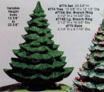 Tannenbaum mit 1 Zusatzring und Basis - Höhe 59 cm - Durchmesser 37 cm - Schrühware