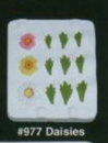 ALBERTAS-Giessform – neu -  Blumen und Blätter - Daisies im 12er-Set - bis 4,1 cm - USA