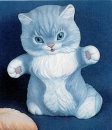 Katze – Pfoten nach oben - 22 cm hoch – Schrühware