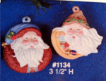 Santa-Ornamente im 2er-Set – je 8,9 cm – Schrühware