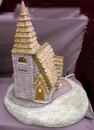 Church - Kirche – 26,5 cm hoch – mit Basis 25 cm Ø -  ausgeschnitten zum Beleuchten – Schrühware - Sonderangebot
