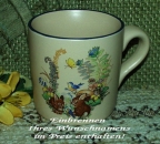 Keramik-Tasse  - Becher mit Wunschtext – Motiv: 1 x Hasen / Ostern