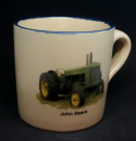 Keramik-Tasse  - Becher mit Wunschname – Motiv: 1 x Traktor – John Deere