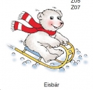 Decal – Eisbär auf Schlitten – Polar Bear – 85 mm