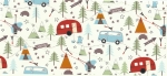 Decal – Chintz – Campsite – ca. 50 x 70 cm – Größenvergleich: Bus 3,2 x 2,3 cm - Abbildung zeigt 1/8-Bogen