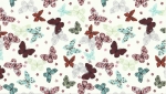 Decal – Chintz – Mariposa – Schmetterlinge – ca. 50 x 70 cm – Größenvergleich: dunkelrot 2,5 x 2 cm - Abbildung zeigt 1/8-Bogen