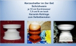 Kerzenhalter im 2er-Set – je 10 cm Ø – 7,5 und 8 cm hoch – Schrühware