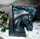 Buchstütze - zierlicher Pferdekopf - 15 x 12 cm – bemalte Keramik - Handarbeit - Ihre Wünsche werden gerne berücksichtigt!