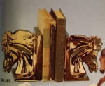 Buchstützen im 2er-Set  - zierlicher Pferdekopf – je 15 x 12 cm – Schrühware