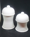 Badezimmer-Behälter nit Deckel im 2er-Set – 13 und 9 cm hoch – Schrühware