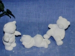 GARE-Gießform - gebraucht - Teddys im 3er-Set  - bis 7,5 cm hoch - Neuwert ~ 50 EUR - Rarität - nichr mehr im Handel - noch sehr schöne Gießform