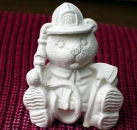 Berufsbär – Feuerwehrmann – 8 cm hoch - Schrühware