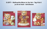 Weihnachtsbären im 3er-Set – Tag 4 bis 6 -  (ohne Basen) – je ca. 10 cm hoch – statt 9,30 EUR – Schrühware
