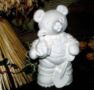 Farmer-Teddy - 25,5 cm hoch - Schrühware