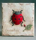 Wandkachel – Marienkäfer – 15 x 15 cm – Schrühware