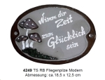 Töpfer-Türschild – Reliefbild – Fliegenpilze – 18,5 x 12,5 cm - modern – aufwändige Handarbeit