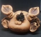 H-30 - Spardose mit Stopfen - handgetöpfert - Sternzeichen – Krebs – 14 x 15,5 x 9 cm – Unikat