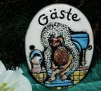 Rohling - Türschild - Gäste - 12 cm - mit Bohrlöchern – Schrühware - Sonderangebot