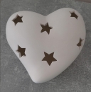 Großes Herz mit Sternen zum Beleuchten - 20 x 20 cm - Schrühware