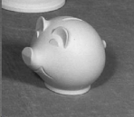 Sparschwein mit Stopfen - 10 cm hoch - 14 cm lang – Schrühware