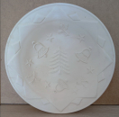 Weihnachtsteller mit Relief – 26 cm  Ø – Schrühware – Sonderangebot