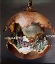 Große Kugel zum Hängen mit Kirchen-Landschaft – 21 x 23,5 cm - Schrühware