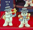 ClayMagic-Gießform - neu – Snowmen with Gifts Orn. – Schneemänner mit Geschenken im 2er-Set – je 8,9 cm - USA